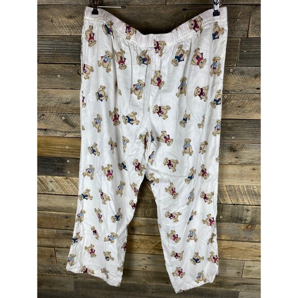 Joyspun Women's Plus Sz 2X Pajama Pants White Bear Print Drawstring Waist - Picture 5 of 10